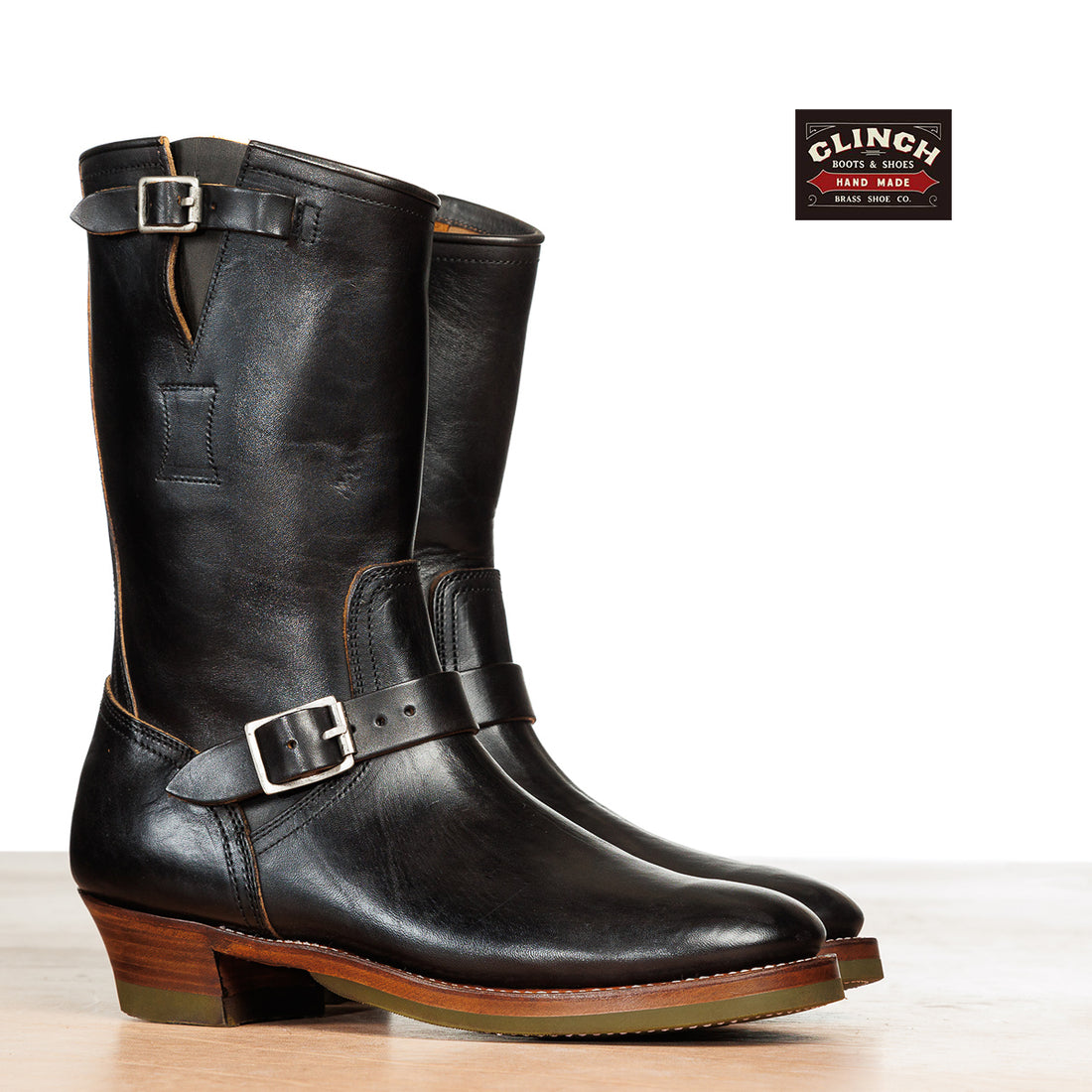 Clinch Boots Engineer Boots - Black Overdyed Horsebutt - CN Wide Last - Standard & Strange