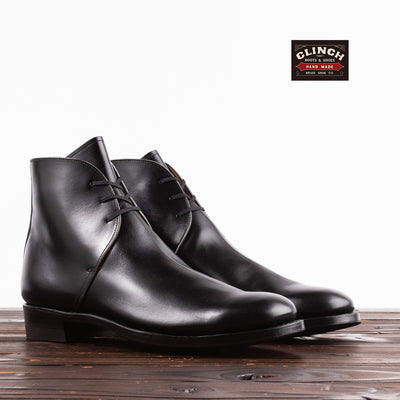 Clinch Boots George Boots - Black Overdyed Kip - CN-Wide Last - Standard & Strange