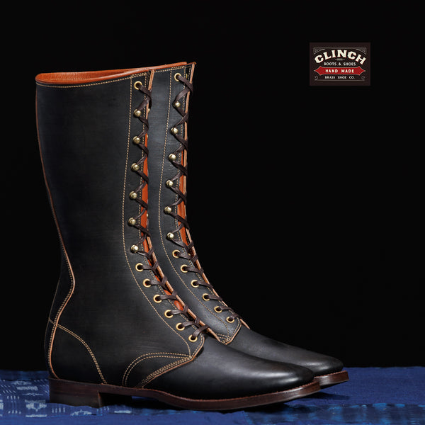 Clinch Boots Hi-Liner Boots - Black Overdyed Latigo - CN Wide Last - Standard & Strange