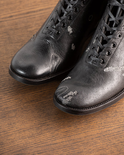 Clinch Boots DITWOL Milne Boots - Black Patchwork Deerskin - FR WIDE Last - Standard & Strange