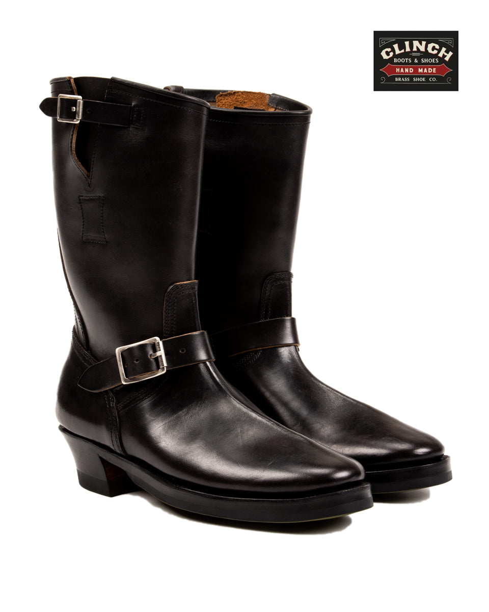 Clinch Boots Engineer Boots - Black Overdyed Horsebutt - CN Wide Last - Standard & Strange