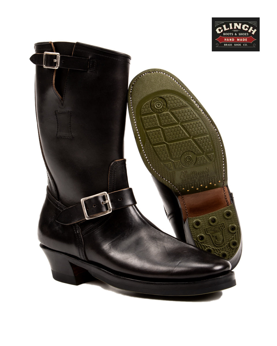 Clinch Boots Engineer Boots - Black Overdyed Horsebutt - CN Wide Last - Standard & Strange