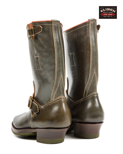 Clinch Boots Engineer Boots - Green Overdyed Horsebutt - CN Wide Last - Standard & Strange