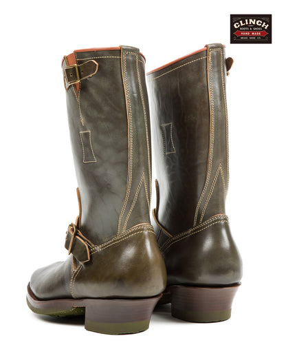 Clinch Boots Engineer Boots - Green Overdyed Horsebutt - CN Wide Last - Standard & Strange