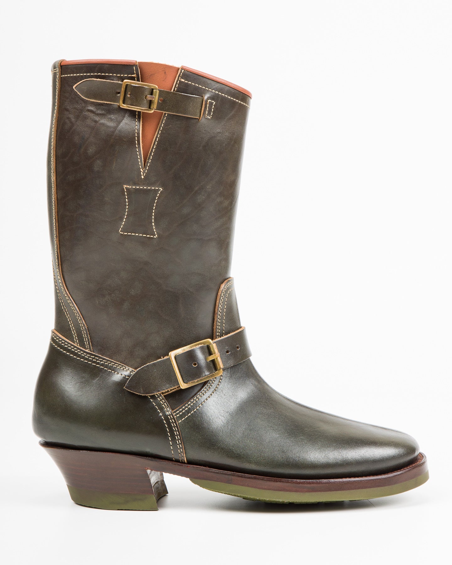 Clinch Boots Engineer Boots - Green Overdyed Horsebutt - CN Wide Last - Standard & Strange
