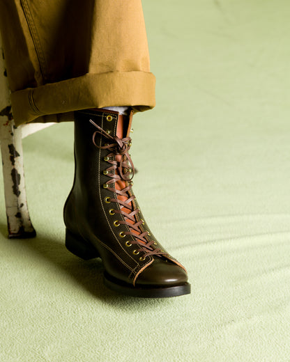 Clinch Boots Gary Boots - Dark Green Overdyed Horsebutt - CN-Wide Soft-Toe Last - Standard & Strange