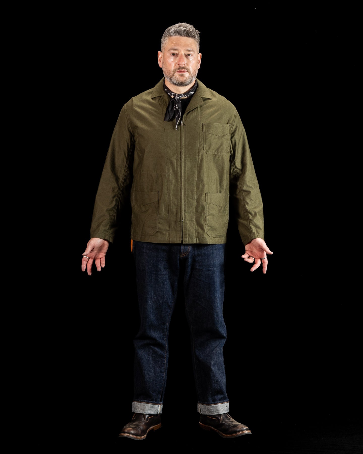 Clinch Boots BSC Uniform Light Moleskin French Zip Jacket - Green - Standard & Strange