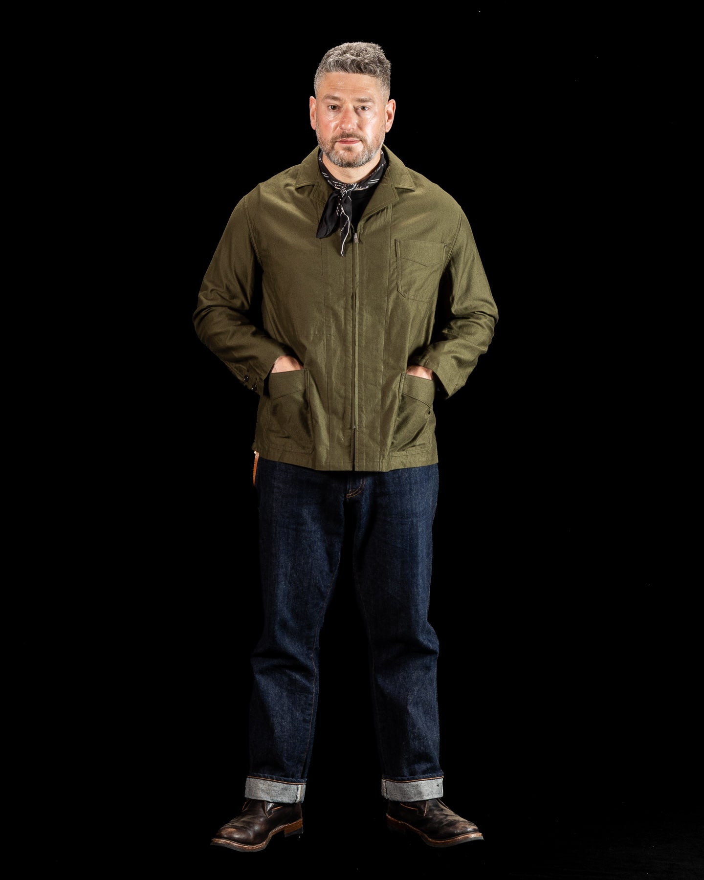 Clinch Boots BSC Uniform Light Moleskin French Zip Jacket - Green - Standard & Strange