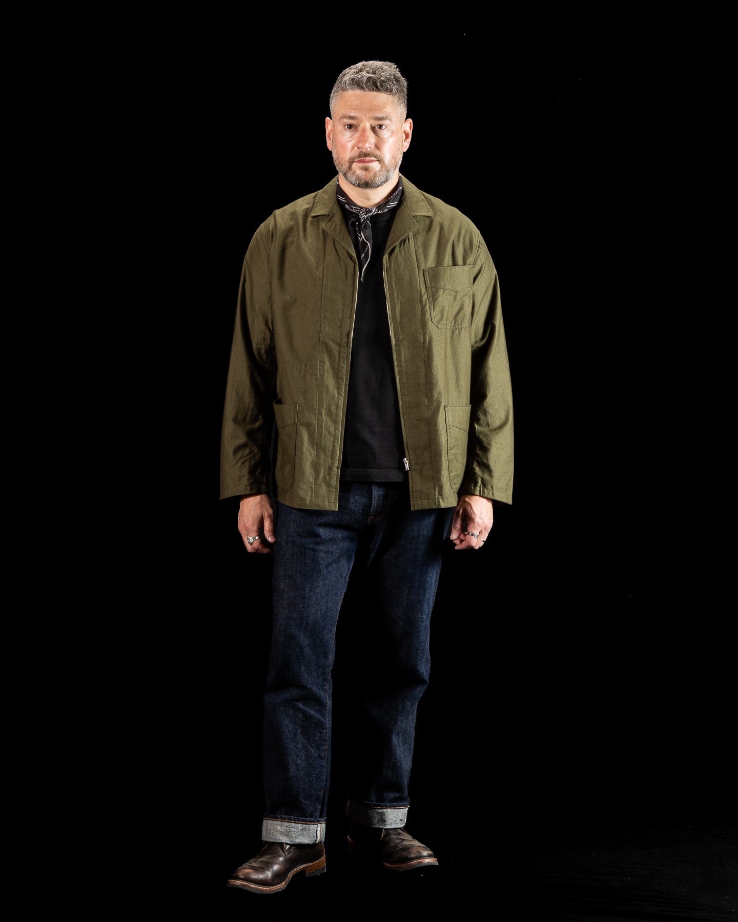 Clinch Boots BSC Uniform Light Moleskin French Zip Jacket - Green - Standard & Strange