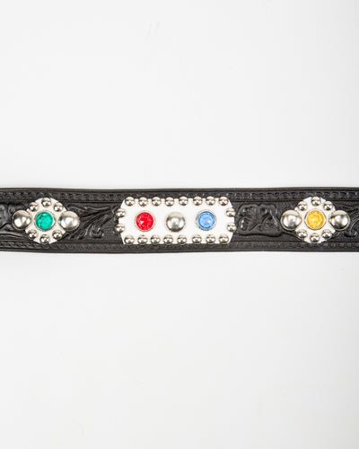 Codina Leather California Poppy Garrison Belt - No.308 Black/White - Standard & Strange