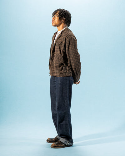 Monad London Collarless Rouach Jacket - Mud Dyed Tussah Silk Brown - Standard & Strange