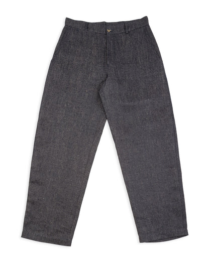 De Bonne Facture Balloon Trousers - Indigo Blue Linen Denim - Standard & Strange