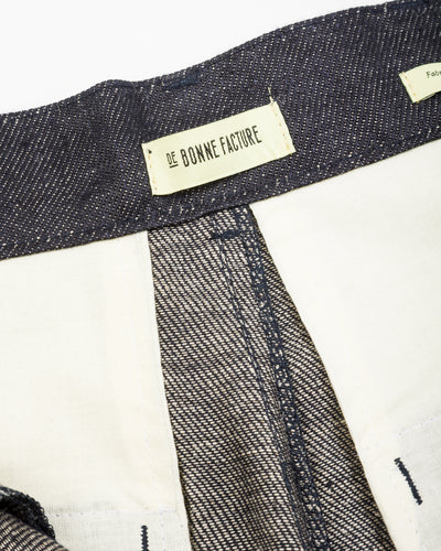 De Bonne Facture Balloon Trousers - Indigo Blue Linen Denim - Standard & Strange