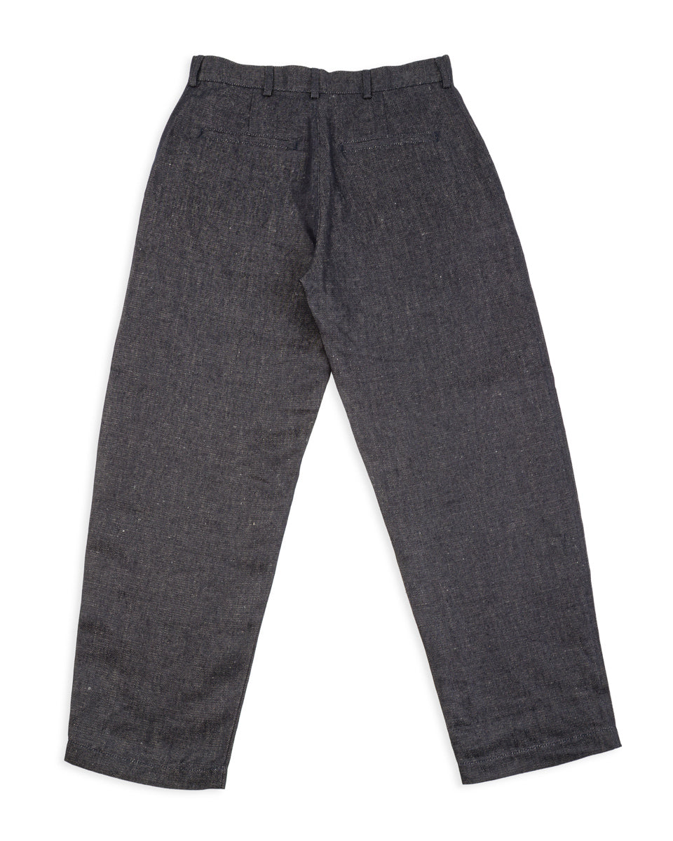 De Bonne Facture Balloon Trousers - Indigo Blue Linen Denim - Standard & Strange