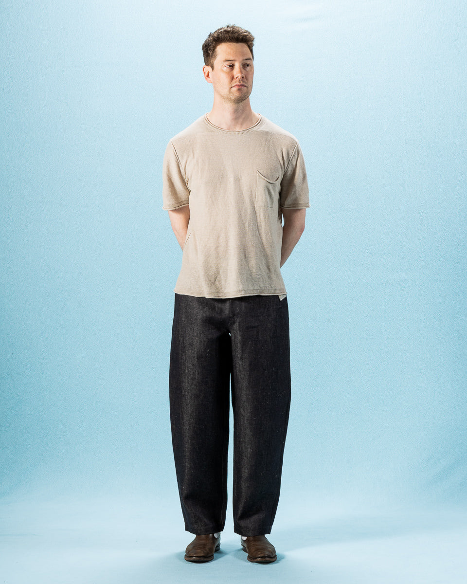 De Bonne Facture Balloon Trousers - Indigo Blue Linen Denim - Standard & Strange