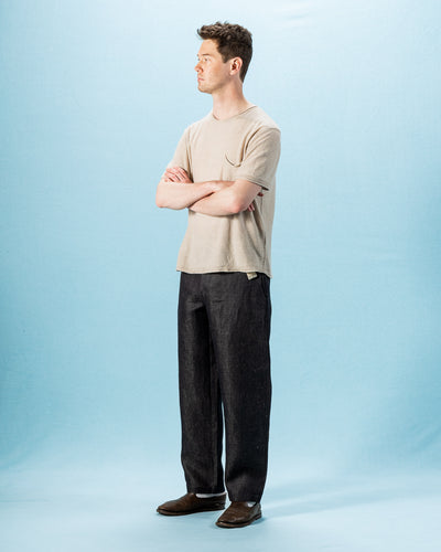 De Bonne Facture Balloon Trousers - Indigo Blue Linen Denim - Standard & Strange