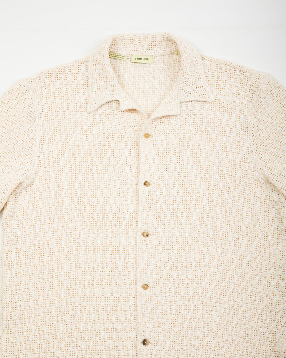 De Bonne Facture Holiday Shirt - Undyed Cotton Crochet Weave - Standard & Strange