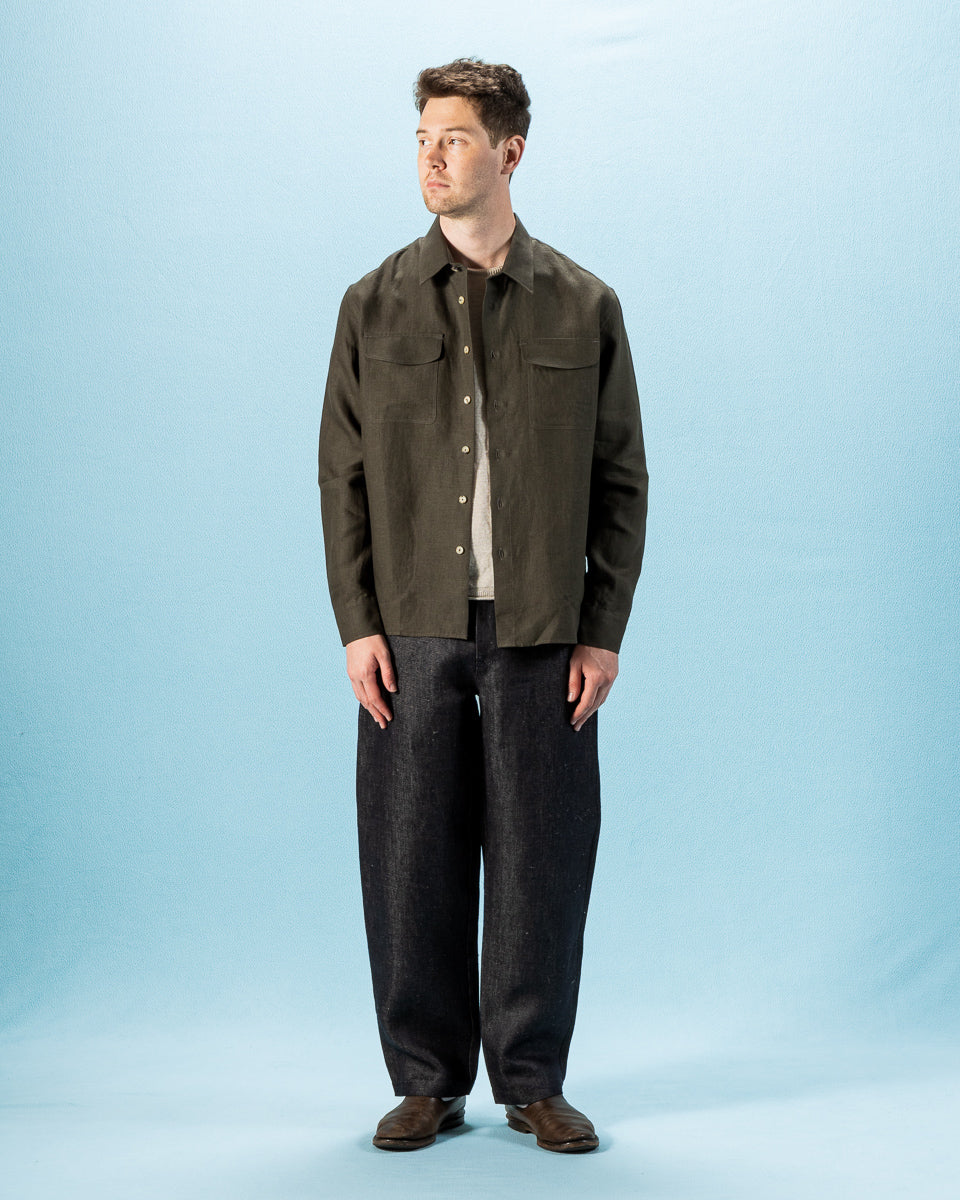 De Bonne Facture Two Pocket Overshirt - Arabica Belgian Linen - Standard & Strange