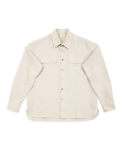 De Bonne Facture Two Pocket Overshirt - Undyed Flax Belgian Linen - Standard & Strange