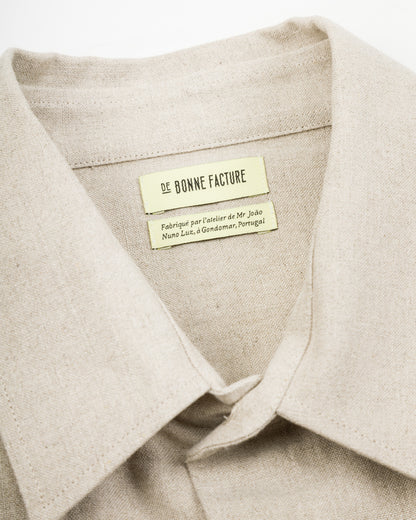 De Bonne Facture Two Pocket Overshirt - Undyed Flax Belgian Linen - Standard & Strange
