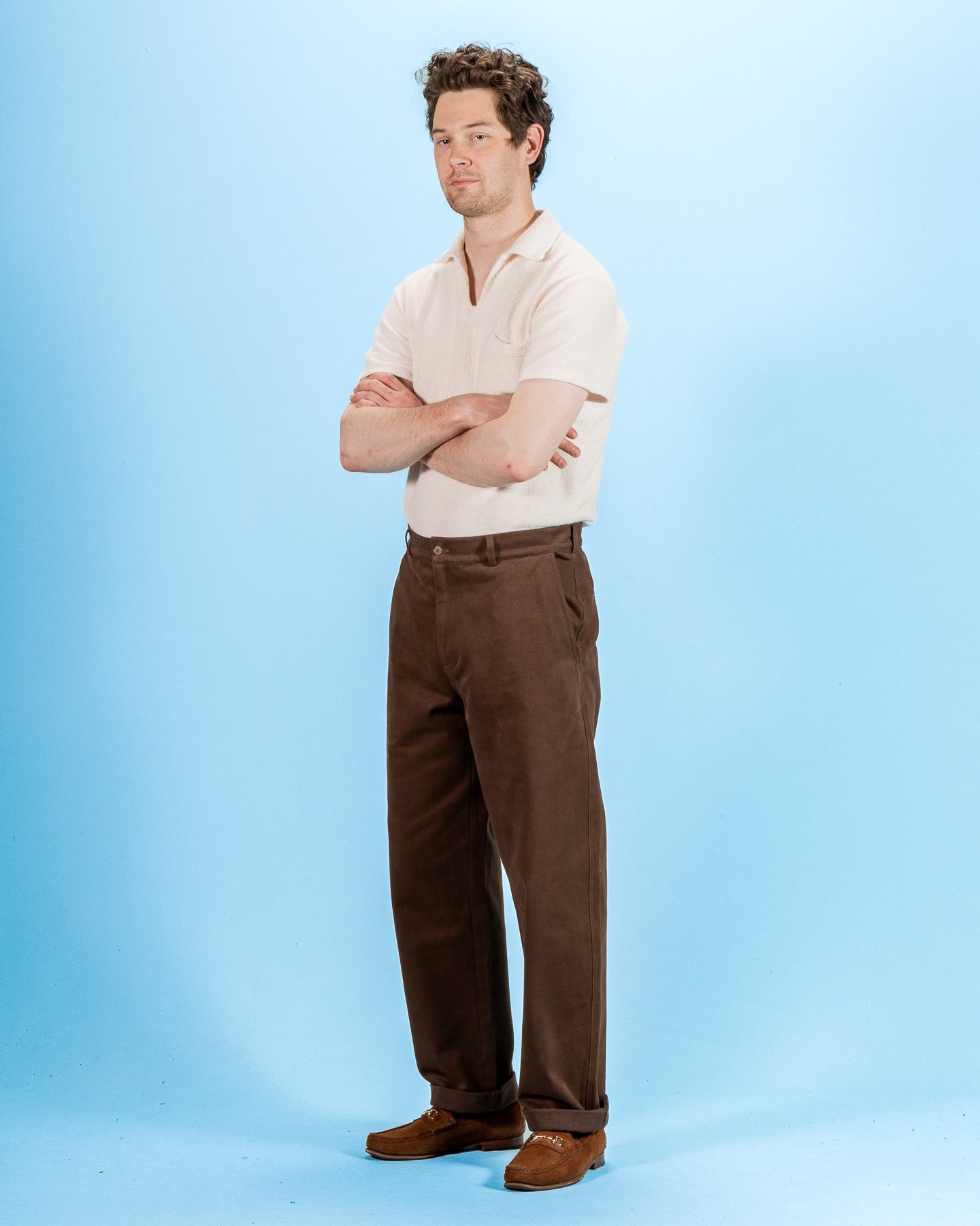 De Bonne Facture Balloon Trousers - Bark Brown Heavy Cotton Drill - Standard & Strange