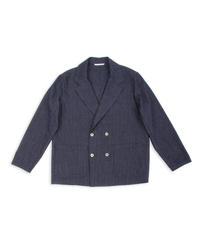 De Bonne Facture Double Breasted Jacket - Navy Pinstripe - Standard & Strange