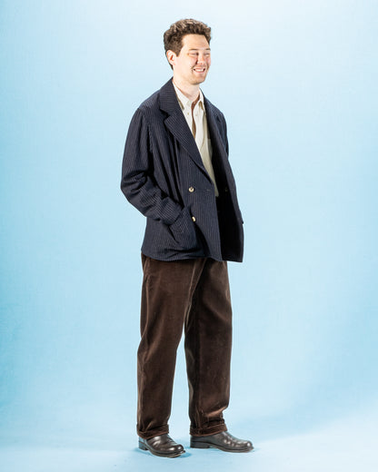 De Bonne Facture Double Breasted Jacket - Navy Pinstripe - Standard & Strange