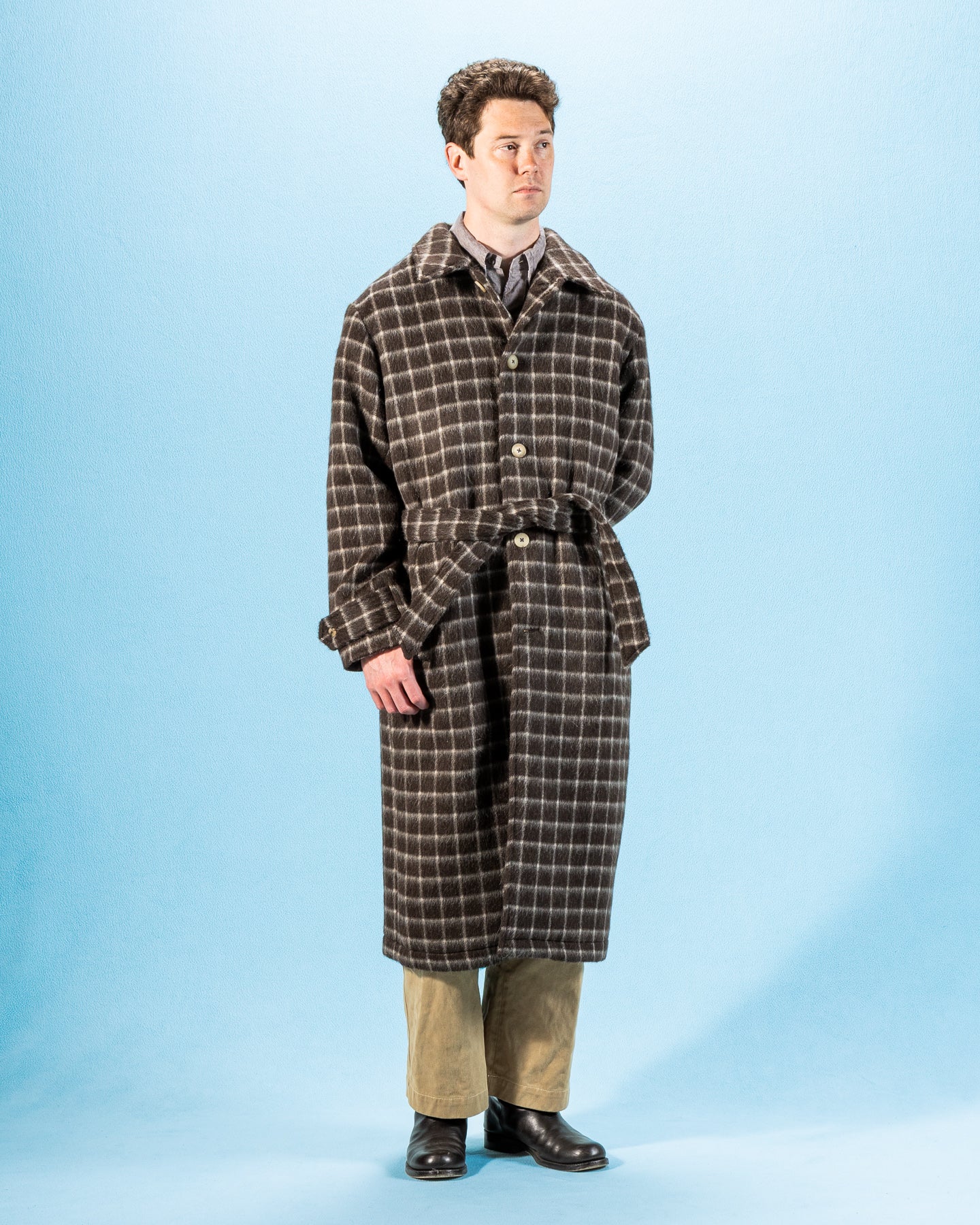 Overcoat - Brown Windowpane Check – Standard & Strange