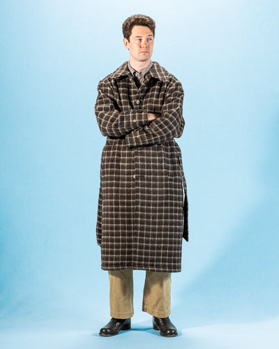De Bonne Facture Overcoat - Brown Windowpane Check - Standard & Strange