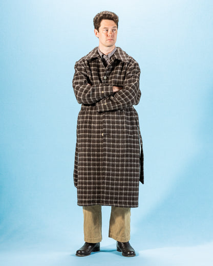 De Bonne Facture Overcoat - Brown Windowpane Check - Standard & Strange