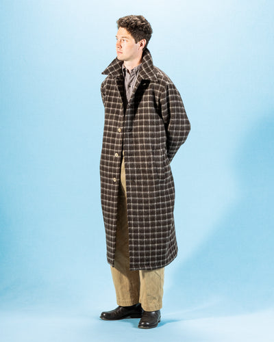 De Bonne Facture Overcoat - Brown Windowpane Check - Standard & Strange