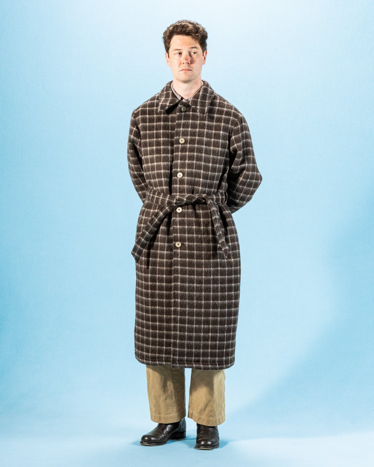 Overcoat - Brown Windowpane Check – Standard & Strange