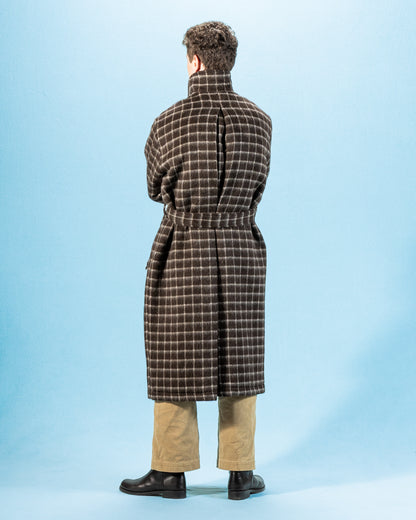 De Bonne Facture Overcoat - Brown Windowpane Check - Standard & Strange
