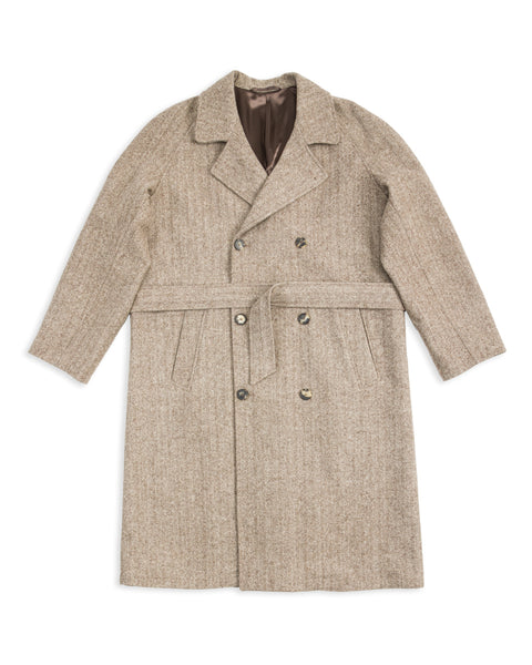 De Bonne Facture Grandad Coat - Undyed Herringbone - Standard & Strange