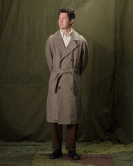 De Bonne Facture Grandad Coat - Undyed Herringbone - Standard & Strange