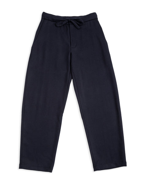 De Bonne Facture Lounge Trousers - Navy Lambswool Twill - Standard & Strange