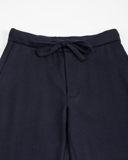 De Bonne Facture Lounge Trousers - Navy Lambswool Twill - Standard & Strange