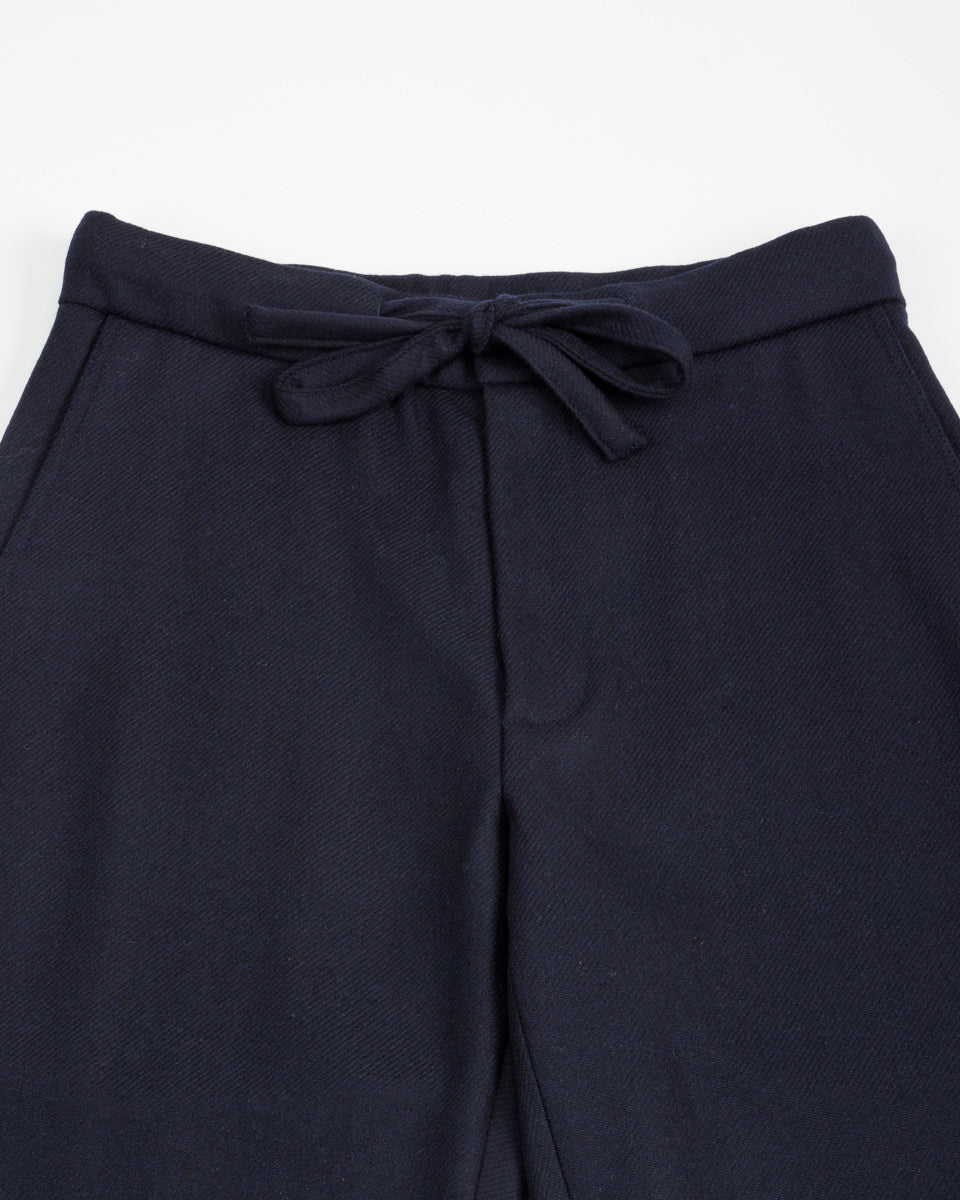 De Bonne Facture Lounge Trousers - Navy Lambswool Twill - Standard & Strange