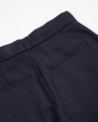 De Bonne Facture Lounge Trousers - Navy Lambswool Twill - Standard & Strange