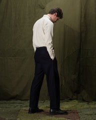 De Bonne Facture Lounge Trousers - Navy Lambswool Twill - Standard & Strange