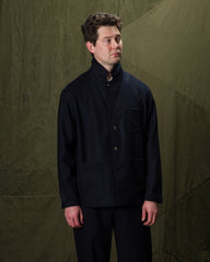 De Bonne Facture Traveler Jacket - Navy Merino Lambswool - Standard & Strange