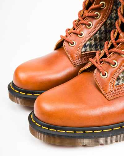 Dr. Martens 1460 Made in England Lace Up Boots - Amber Tan + Harris Tweed - Standard & Strange