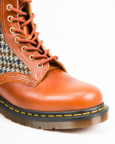 Dr. Martens 1460 Made in England Lace Up Boots - Amber Tan + Harris Tweed - Standard & Strange