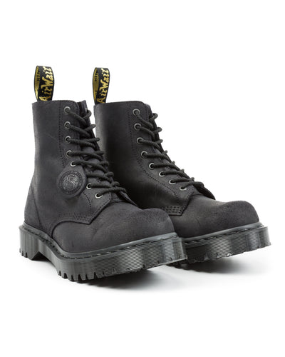 Dr. Martens 1460 Made in England Lace Up Boots - Black Waxy Commander - Standard & Strange