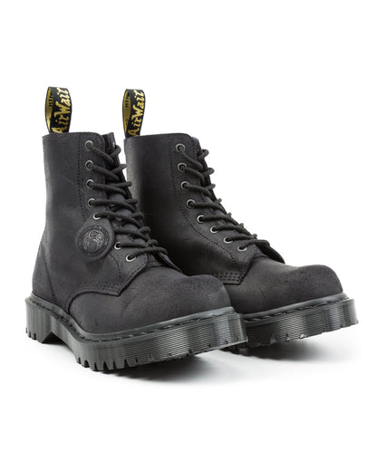 Dr. Martens 1460 Made in England Lace Up Boots - Black Waxy Commander - Standard & Strange