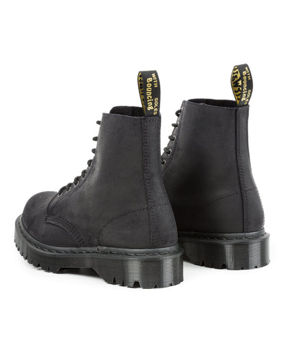 Dr. Martens 1460 Made in England Lace Up Boots - Black Waxy Commander - Standard & Strange