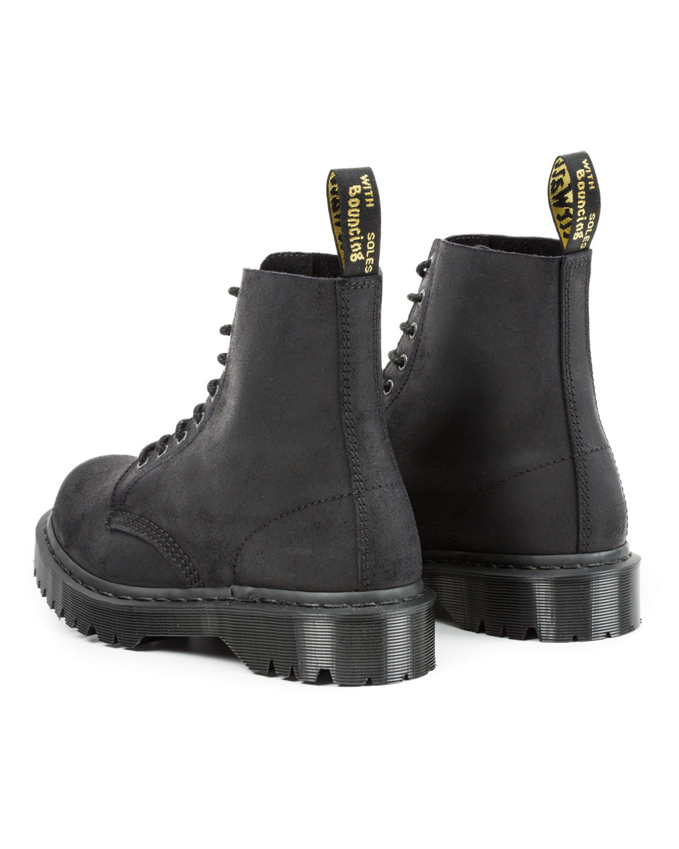 Dr. Martens 1460 Made in England Lace Up Boots - Black Waxy Commander - Standard & Strange