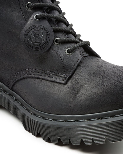 Dr. Martens 1460 Made in England Lace Up Boots - Black Waxy Commander - Standard & Strange