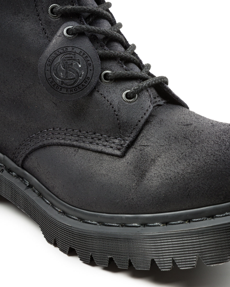 Dr. Martens 1460 Made in England Lace Up Boots - Black Waxy Commander - Standard & Strange