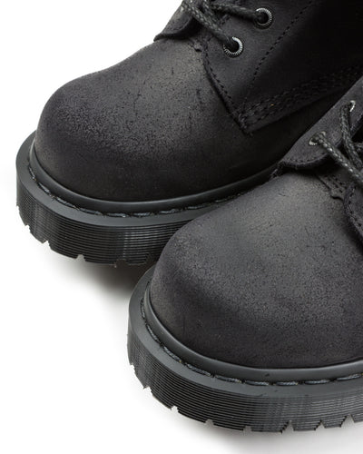 Dr. Martens 1460 Made in England Lace Up Boots - Black Waxy Commander - Standard & Strange